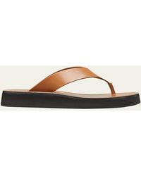 The Row - Ginza Flip-flop Smooth Calfskin Sandals - Lyst