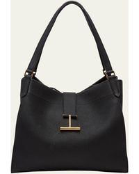 Tom Ford - Tara Large Tote In Grained Leather - Lyst