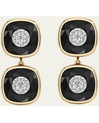 Bhansali - 18k Yellow Gold One Collection Double Cushion Bezel Onyx And Diamond Earrings - Lyst