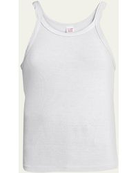 RE/DONE - Ribbed Scoop-Neck Fitted Tank - Lyst