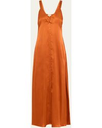 L'Agence - Kellen Button-front Silk Maxi Dress - Lyst