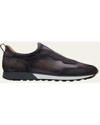 Magnanni - Acro Laceless Leather Slip-On Sneakers - Lyst