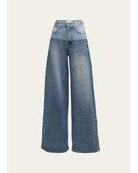 Rag & Bone - Rb Miramar Sofie Cotton-Terry Wide-Leg Jeans - Lyst