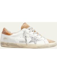 Golden Goose - Superstar Mixed Leather Glitter Low-top Sneakers - Lyst
