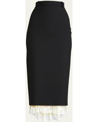 Balenciaga - Lingerie Pencil Skirt With Lace Trim - Lyst