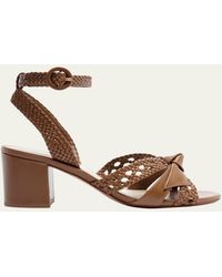 Alexandre Birman - 85Mm Suelita Woven Leather Block-Heel Sandals - Lyst