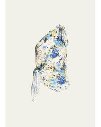 A.L.C. - Eliana One-Shoulder Satin Scarf Top - Lyst