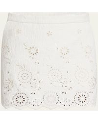 Chloé - Embroidered Spongy Jacquard Mini Skirt - Lyst