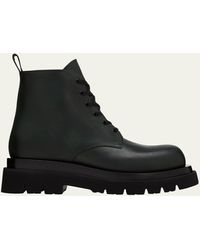 Bottega Veneta - Lug-sole Leather Lace-up Ankle Boots - Lyst