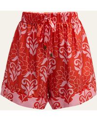 Figue - Coppins Printed Silk Shorts - Lyst