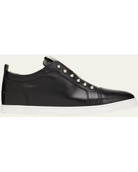 Christian Louboutin - F. A.v. Fique A Vontade Spiked Leather Slip-on Sneakers - Lyst