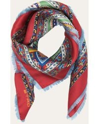Etro - Patterned Silk Square Scarf - Lyst