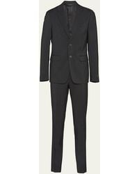 Prada - Wool-mohair Solid Suit - Lyst