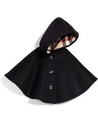 Burberry Rosa Hooded Button-front Cape - Black