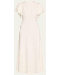 Ulla Johnson - Blithe Flutter-Sleeve Midi Dress - Lyst