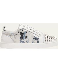 Christian Louboutin - Louis Junior Spike-toe Leather Low-top Sneakers - Lyst