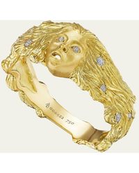 Anthony Lent - 18k Yellow Gold Siren Ring With Diamonds - Lyst