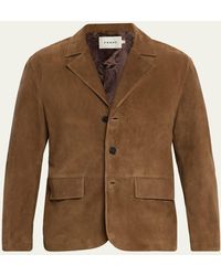 FRAME - Suede Blazer - Lyst
