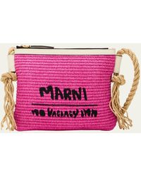 Marni - X No Vacancy Inn Marcel Raffia Crossbody Bag - Lyst