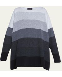 Eskandar - Striped A-line Bateau-neck Sweater (long Length) - Lyst