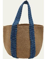 Chloé - X Mifuko Woody Large Basket Bag With Braided Denim Handles - Lyst