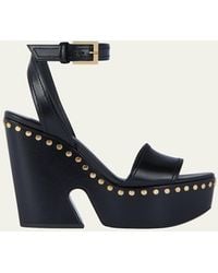 Givenchy - 95Mm Platform Leather Clog Sandals - Lyst