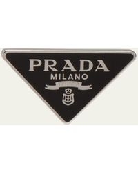 Prada - Enamel Triangle Logo Clip Earring - Lyst