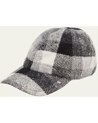 Bergdorf Goodman - Plaid-print Wool Baseball Cap - Lyst