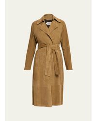 Arma - Yava Wrap-Front Lambskin Suede Coat - Lyst