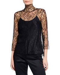 Dolce & Gabbana Chantilly Lace Top in Black - Lyst