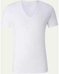 FALKE - Cotton-stretch V-neck T-shirt - Lyst