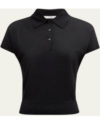 Vince - Wool Cashmere Cap-sleeve Polo Top - Lyst