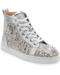Christian Louboutin Louis Max Embellished High Top Trainer - Multicolour