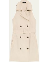Theory - Sleeveless Belted Mini Halter Trench Dress - Lyst