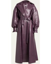 Alexander McQueen - Oversize Belted Leather Trench Coat - Lyst