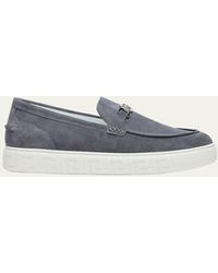 Versace - Medusa Coin Suede Hybrid Loafers - Lyst