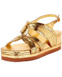 dries van noten gold sandals