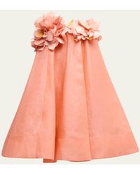 Zimmermann - Natura Strapless Floral Mini Dress - Lyst