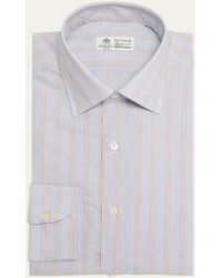 Luigi Borrelli Napoli - Cotton And Linen Multi-stripe Dress Shirt - Lyst