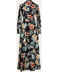 Ralph Lauren Collection - Aniyah Delano Tropical Floral-print Linen Voile Maxi Wrap Shirtdress - Lyst
