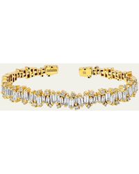 Suzanne Kalan - Shimmer Audrey 18k Yellow Gold Diamond Bangle Bracelet - Lyst