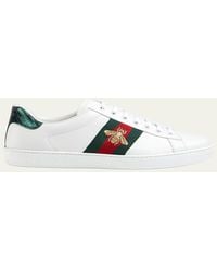 Gucci - New Ace Embroidered Low-Top Sneakers - Lyst