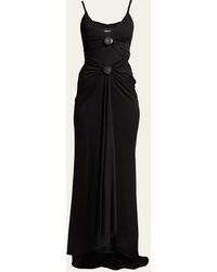 Giorgio Armani - High-low Front Ruched Jersey Gown - Lyst