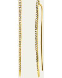 Sheryl Lowe - 14k Yellow Gold Pave Diamond Spike Earrings - Lyst