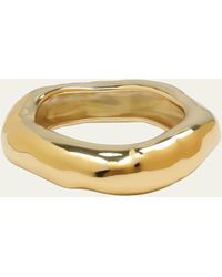 Alexis - Molten Gold Wide Bangle Bracelet - Lyst