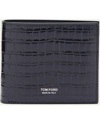 Tom Ford - Croc-effect Leather T Line Bifold Wallet - Lyst