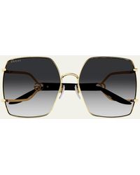 Gucci - GG Logo Metal Butterfly Sunglasses - Lyst