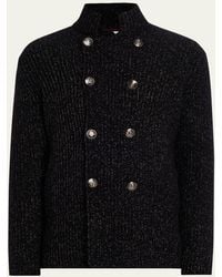 Brunello Cucinelli - Wool, Silk, And Cashmere Double-Breasted Cardigan - Lyst