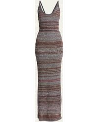 Missoni - Multicolor Mesh Knit Maxi Dress With Sequins - Lyst