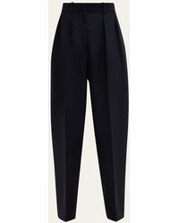 The Row - Corby Pleated Tapered Wool Pants - Lyst